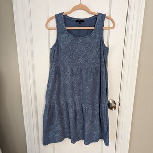 FRYE | Bandana Blue Floral Print Tiered Tank Dress Size Medium